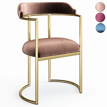 Acapulco Velvet Arm Chair: Luxurious & Stylish 3D model image 1 