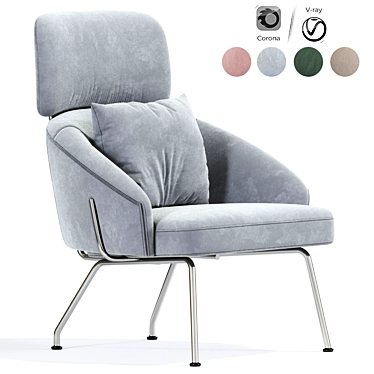 Contemporary Bonaldo Bahia Armchair 3D model image 1 
