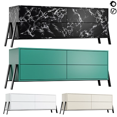 Modern TV Stand TSD4 - Sleek Design & Ample Storage 3D model image 1 