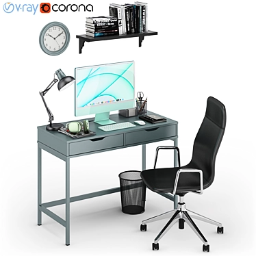 Green iMac Workspace: Complete Set for Productivity 3D model image 1 