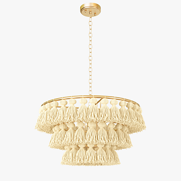 Modern Cotton Brush Suspension Light 3D model image 1 