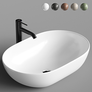 Modern Oval Sink ArtCeram 3D model image 1 