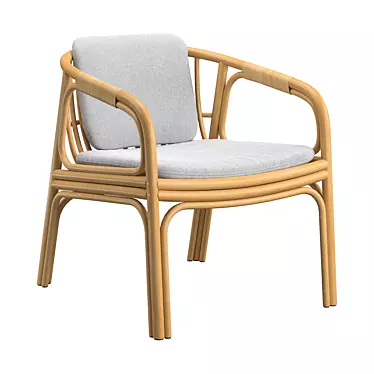 Elegant Rattan Hublot Armchair 3D model image 1 