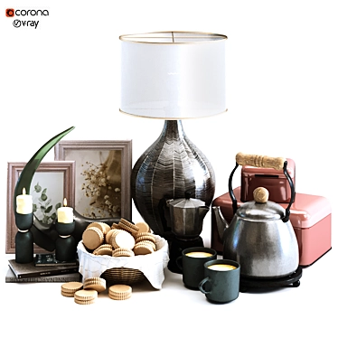 Elegant Breakfast Table Decoration 3D model image 1 