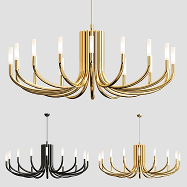 Elegant Rousseau Chandelier by Kelly Wearstler 3D model image 1 