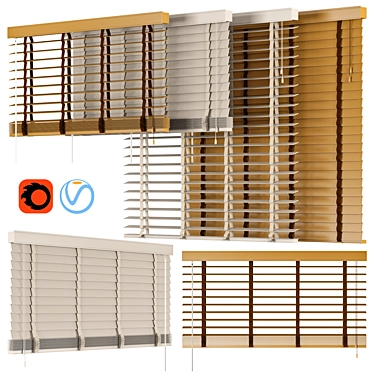 Sleek Venetian Blinds | NEXT | 120 cm 3D model image 1 