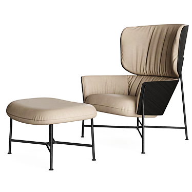 Caristo High Back Armchair: Subdividable Design 3D model image 1 