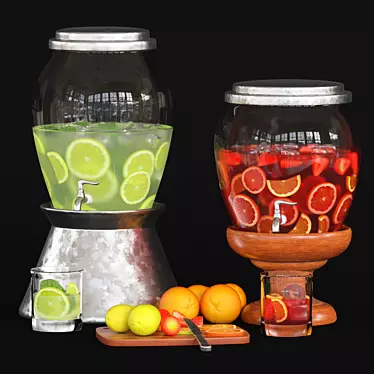 Elegant Glass Beverage Jar 3D model image 1 