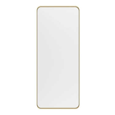 Antique Brass Rectangular Mirror: Vintage Elegance 3D model image 1 