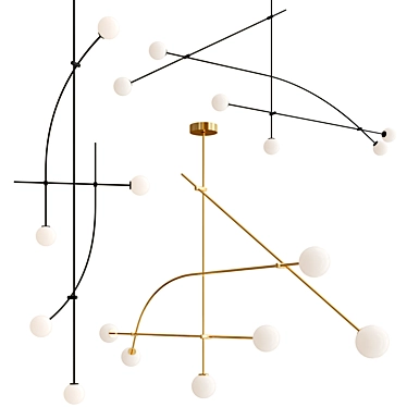 Elegant Tempo 8' Chandelier 3D model image 1 