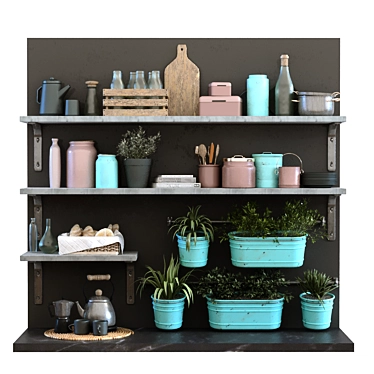 Modern Kitchen Decor Set 3D model image 1 
