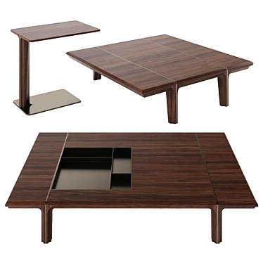 NATUZZI KENDO Elegant Accent Tables 3D model image 1 