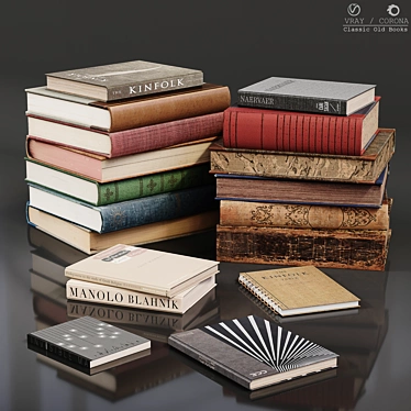 Vintage Literature Bundle | Classic Old Books 3D model image 1 