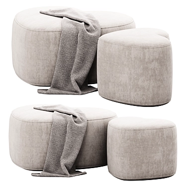 Cozy Heart Ottoman: Versatile and Stylish 3D model image 1 