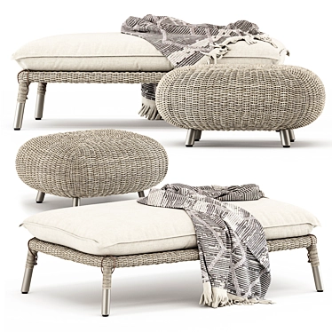 Title: Strada Grande Ottoman & Pouf 3D model image 1 