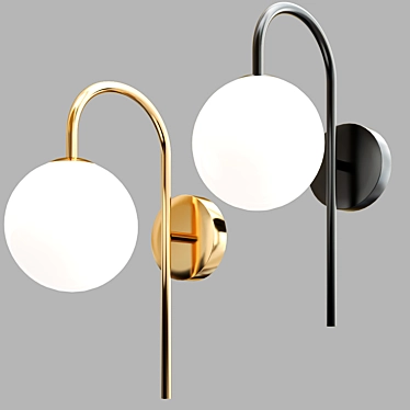 Minimalist Curved Sconce - Elate 3D model image 1 