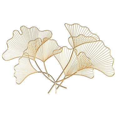 Elegant Ginkgo Metal Wall Art 3D model image 1 