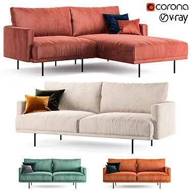 Elegant Misl Sofas by divan.ru 3D model image 1 