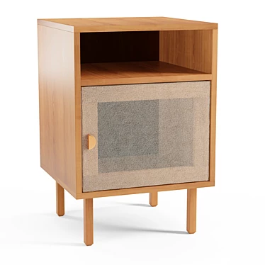 Minimalist Mid-Century Nightstand 3D model image 1 