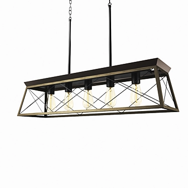 Elegant Briarwood Linear Chandelier 3D model image 1 