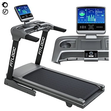 FitLogic Treadmill: Innovative Fitness Solution 3D model image 1 