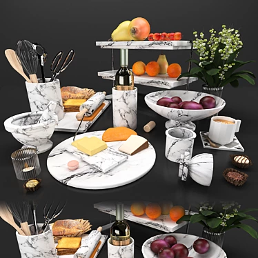 Elegant Kitchen Decor Set 3D model image 1 