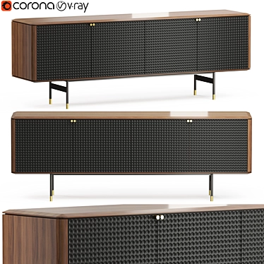 Modern Rustic Leyla Sideboard 3D model image 1 