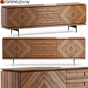 Elegant Roma Sideboard: Functional and Stylish 3D model image 1 