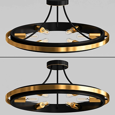 DAVOS Loft Style Ceiling Chandelier 3D model image 1 