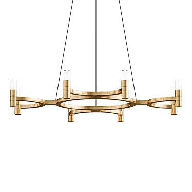 Sleek Nexus LED Chandelier 3D model image 1 