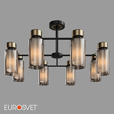 Amado Ceiling Chandelier: Eurosvet's Stunning Lighting Solution 3D model image 1 