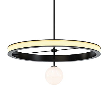 Elegant Ring Pendant Lamp 3D model image 1 