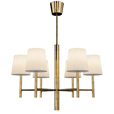 Danish Modernist Brass Chandelier 3D model image 1 