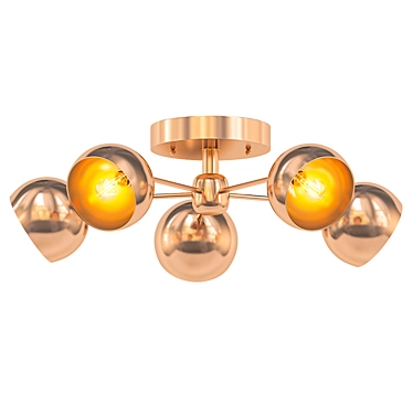 Vintage Brass Ceiling Light 3D model image 1 