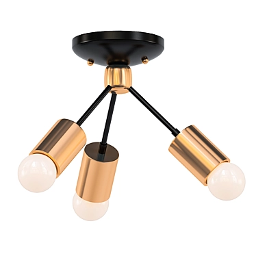 Vintage Black Bronze Pendant Light 3D model image 1 