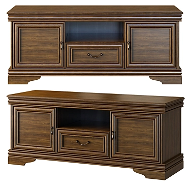 Modern Curbstone TV Stand 3D model image 1 