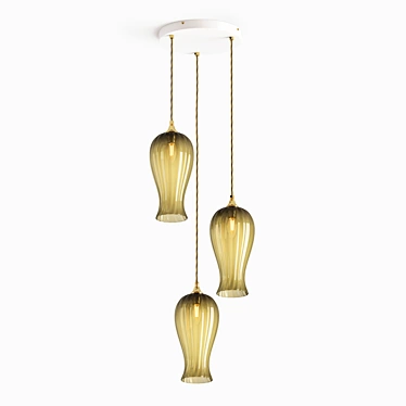 Title: Elegant Glass Lantern Pendant Light 3D model image 1 