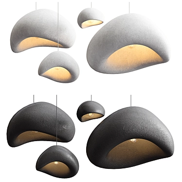 Sculpted Ceramic Pendant Lights 3D model image 1 