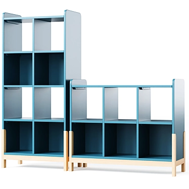 Stylish Rue Bookcases 3D model image 1 