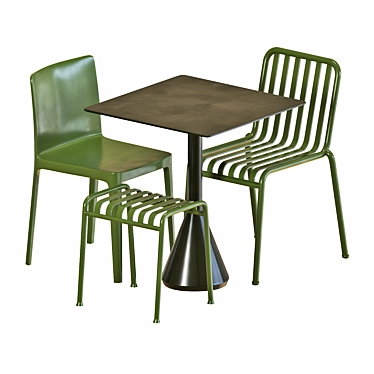 Modern Hay 5-Piece Table Set 3D model image 1 