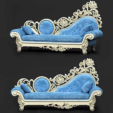 Elegant Fabric Sofa 3D model image 1 