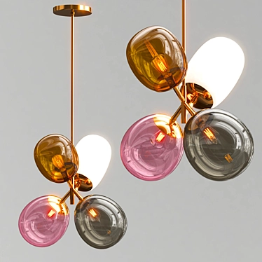 Modern Glass Chandelier: Candies 3D model image 1 