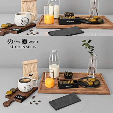 3ds Max 2015: High-Quality 3D Kitchen Set 3D model image 1 