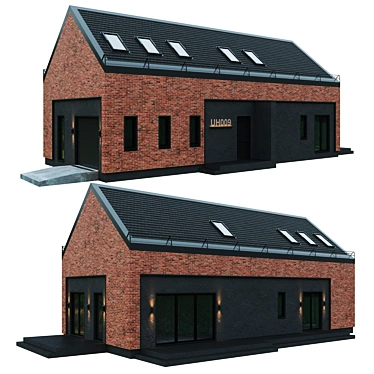 Modern Barnhouse Design 3D model image 1 