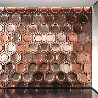 Copper Bliss: Seamless Decor Panels 3D model image 1 