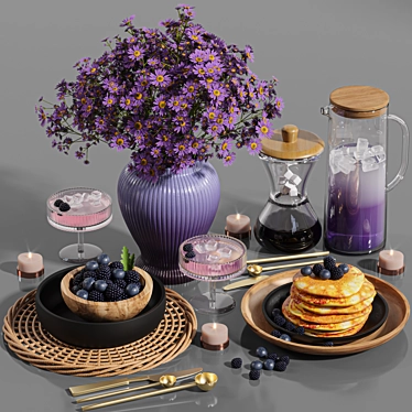 Elegant Tableware Set 2018 3D model image 1 