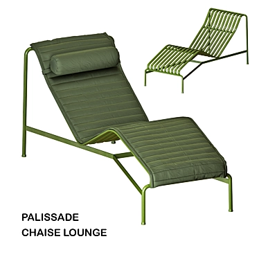 Sleek Hay Palissade Chaise Lounge 3D model image 1 