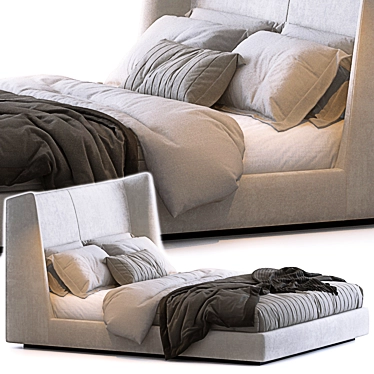 Modern Midnight Dream: Flexform Bed 3D model image 1 