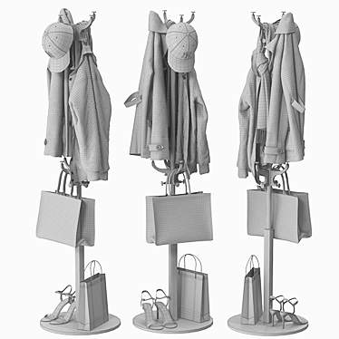 Stylish HEMNES Hat & Coat Stand 3D model image 1 