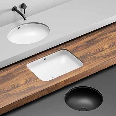 Elegant Cielo Washbasin Set 3D model image 1 